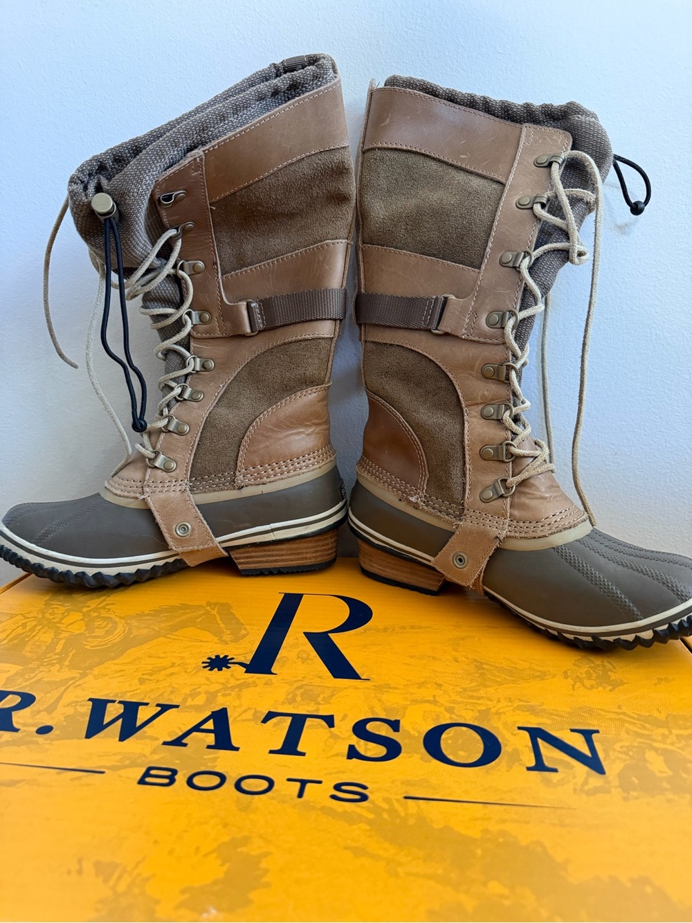 Women's Tan and Brown Waterproof Winter Boots